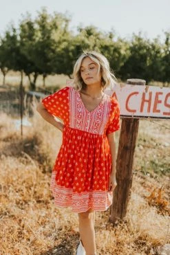 Henly Dresses Elora Dress In Boho Red