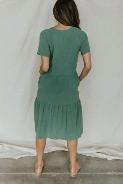 Henly Thea Linen Babydoll In Jade Dresses