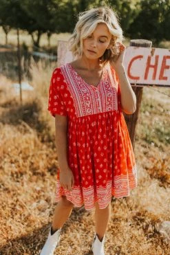 Henly Dresses Elora Dress In Boho Red