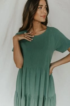 Henly Thea Linen Babydoll In Jade Dresses
