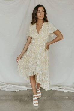 Henly Annabelle Wrap Midi In Buttercup Dresses