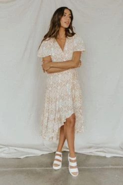 Henly *Annabelle Wrap Midi In Peach SALE