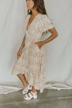 Henly *Annabelle Wrap Midi In Peach SALE