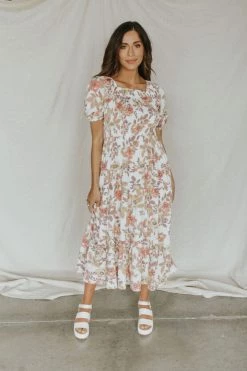 Henly Leora Floral Midi Dresses