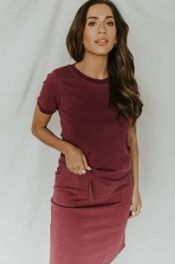 Henly Everyday Tee In Plum SETS