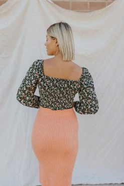 Henly SALE *Kelly K Floral Crop In Black