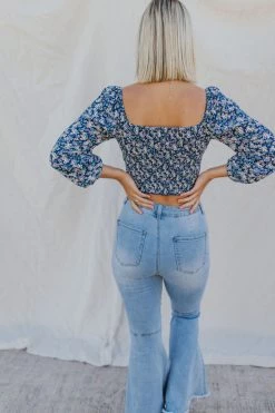 Henly *Kelly K Floral Crop In Navy SALE