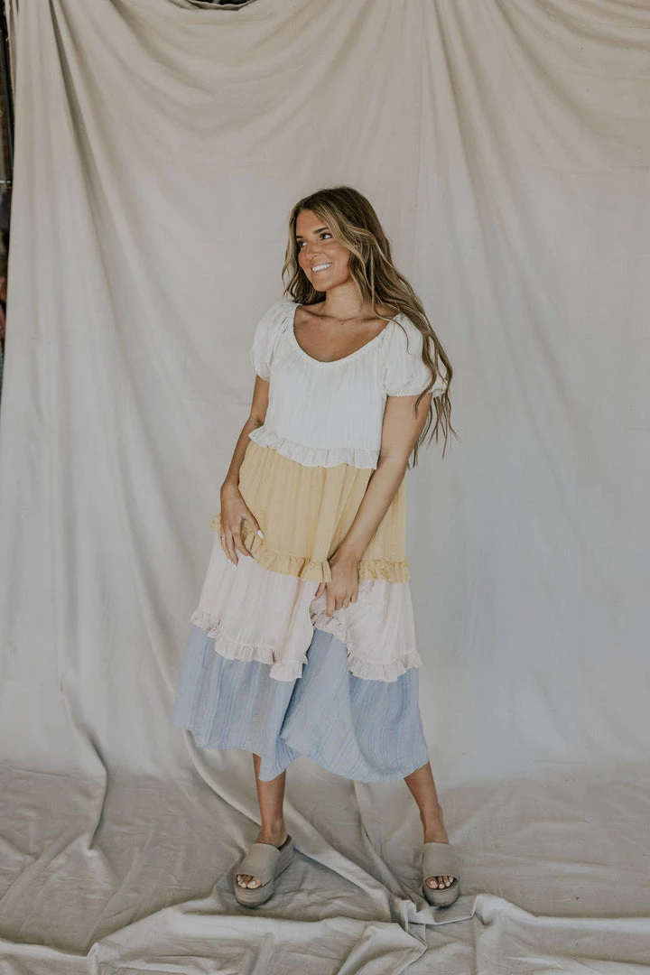 Henly Dresses Jane Colorblock Midi