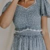 Henly Dresses Gwen Smocked Midi In Dusty Blue