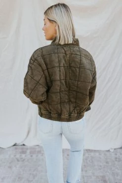Henly Free People Dolman Quilted Knit Jacket In Dusted Military Jackets/Shackets/Blazers