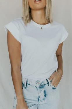 Henly Tops Danny Muscle Tee In White