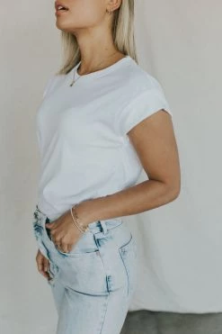 Henly Tops Danny Muscle Tee In White