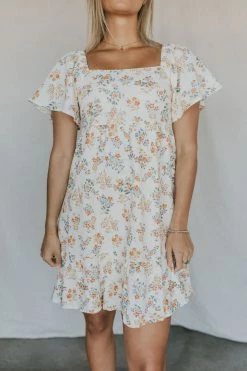 Henly Fleur Gauze Dress In Ivory Dresses