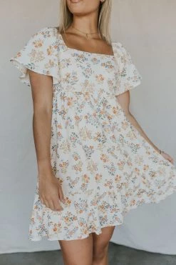 Henly Fleur Gauze Dress In Ivory Dresses