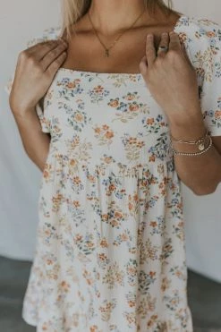 Henly Fleur Gauze Dress In Ivory Dresses