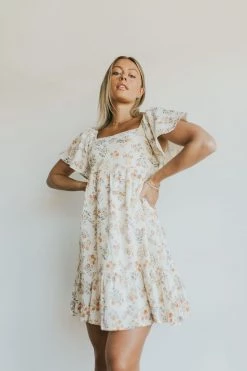 Henly Fleur Gauze Dress In Ivory Dresses
