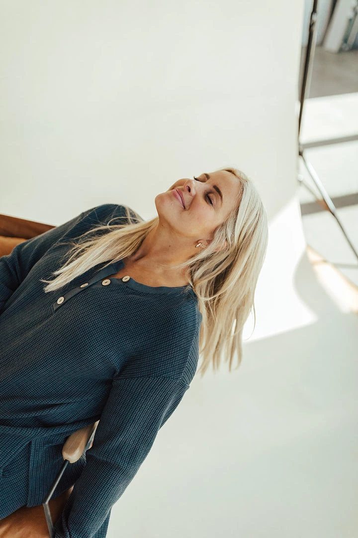 Henly SETS Lennox Waffle Henley Set In Navy