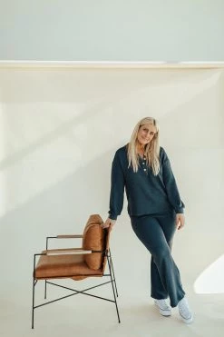 Henly SETS Lennox Waffle Henley Set In Navy