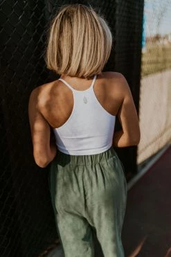 Henly Free People Happiness Runs Crop In White Loungewear