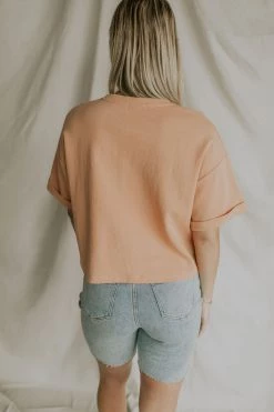 Henly Smile Crop In Apricot Graphics