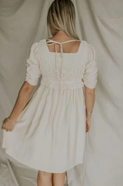 Henly Dresses Terra Crochet Dress In Cream