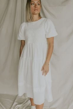 Henly Laced Up Midi In White