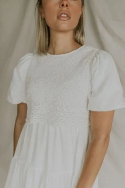 Henly Laced Up Midi In White