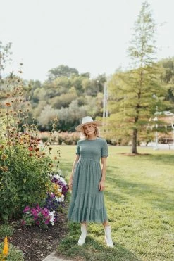 Henly Bridgette Smocked Dress In Jade