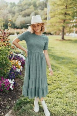 Henly Bridgette Smocked Dress In Jade