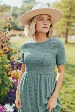 Henly Bridgette Smocked Dress In Jade