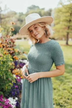 Henly Bridgette Smocked Dress In Jade