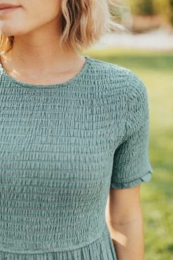 Henly Bridgette Smocked Dress In Jade