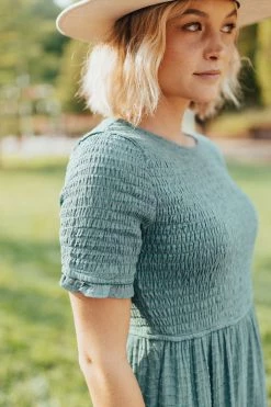 Henly Bridgette Smocked Dress In Jade