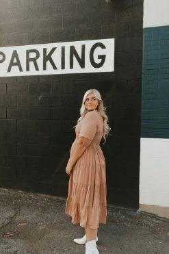 Henly Marlene Swiss Dot Midi In Mauve Dresses