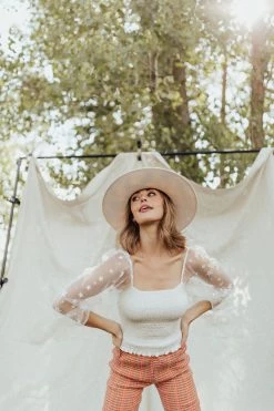 Henly Seeing Stars Smocked Blouse In White