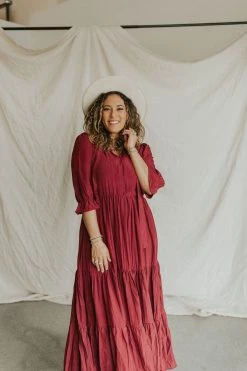Henly *Fiore Maxi In Burgundy SALE