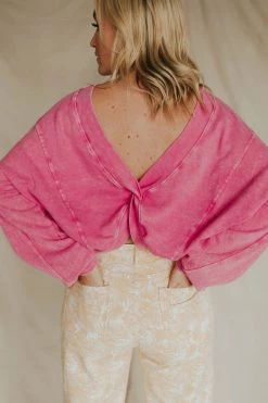 Henly *Cross My Heart Sweatshirt In Hot Pink XL/Plus Available