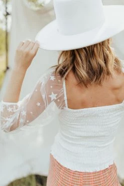 Henly Seeing Stars Smocked Blouse In White