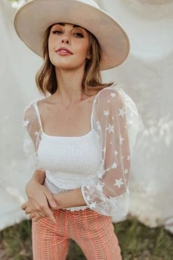 Henly Seeing Stars Smocked Blouse In White