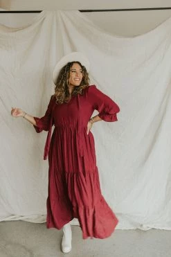 Henly *Fiore Maxi In Burgundy SALE