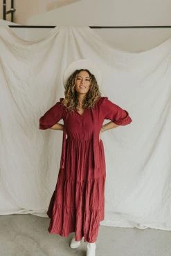 Henly *Fiore Maxi In Burgundy SALE
