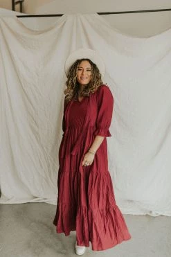 Henly *Fiore Maxi In Burgundy SALE