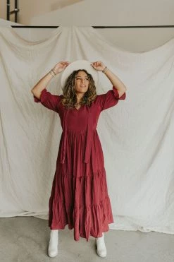 Henly *Fiore Maxi In Burgundy SALE