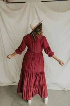 Henly *Fiore Maxi In Burgundy SALE