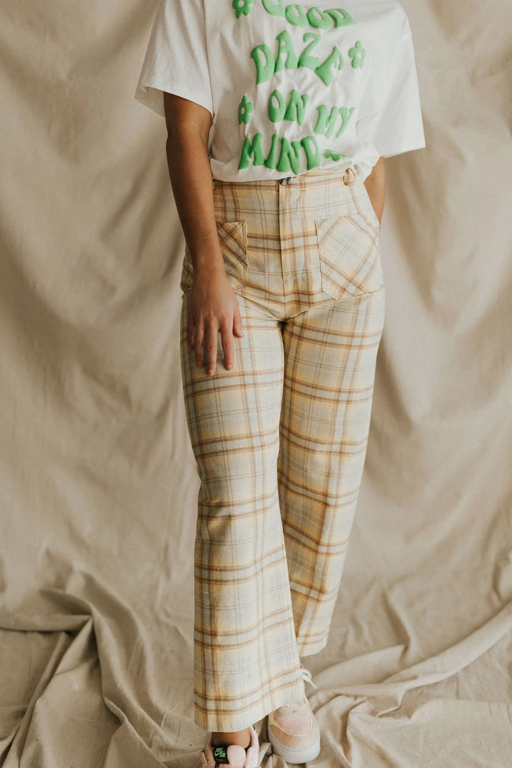 Henly *Capri Plaid Pants In Yellow SALE