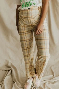 Henly *Capri Plaid Pants In Yellow SALE