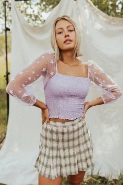 Henly SALE *Seeing Stars Smocked Blouse In Lilac