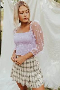 Henly SALE *Seeing Stars Smocked Blouse In Lilac