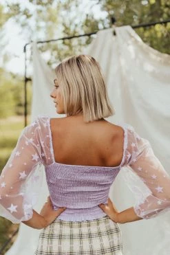 Henly SALE *Seeing Stars Smocked Blouse In Lilac