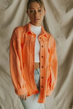 Henly SALE *The Classic Shacket In Neon Orange